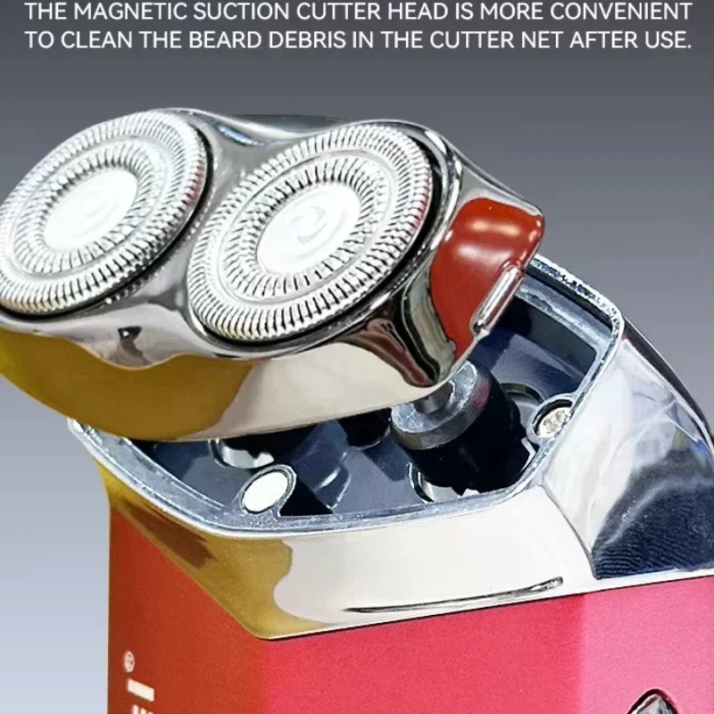 Kemei KM-T15 Portable Dual-Ring Floating Electric Shaver, Fully Washable, USB Rechargeable, Men's Beard Trimmer.