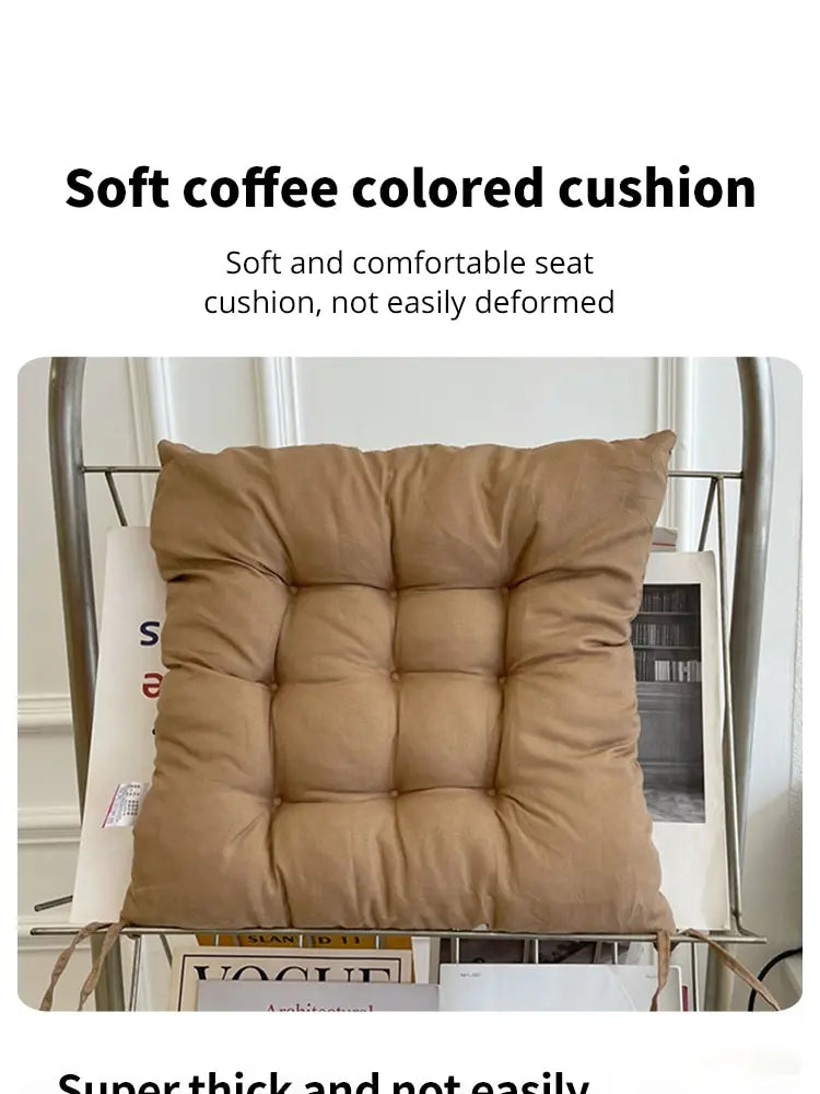 Linen Cushion Pearl Cotton Square Stool Backrest Pillow Home Office Computer Chair Protective Mat Seat Pad Buttocks Chair Mat