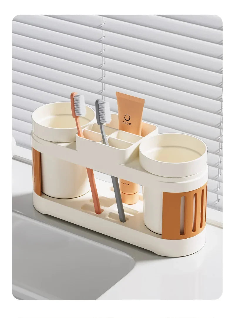 New Bathroom Toothbrush Toothpaste Shelf Simple Advanced All-in-one Toothbrush Mouthwash Cup Bathroom Wash Set Cup Holder