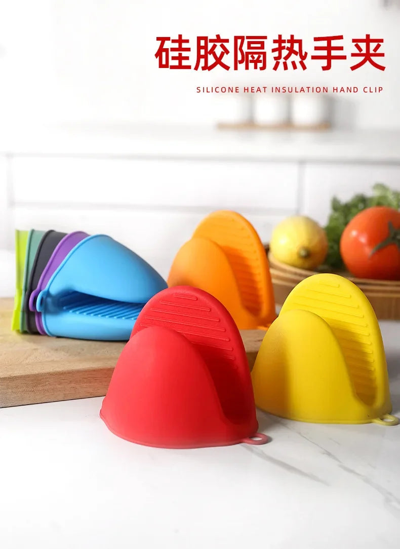 2Pcs Thick Silicone Oven Gloves Heat Resistant Anti-Scald Gloves for Cooking Pinch Grips Pot Holder Silicone Kitchen Accessories