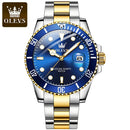 OLEVS Top Original Men Quartz Watch Green Waterproof Watch for Men Stainless Steel Quartz Men Luxury Watch Luminous Wristwatch