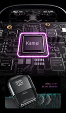 Kemei T82 Professional Waterproof Electric Shaver Rechargeable Shaving Machine for Men Digital Display Beard Trimmer Mini Razor