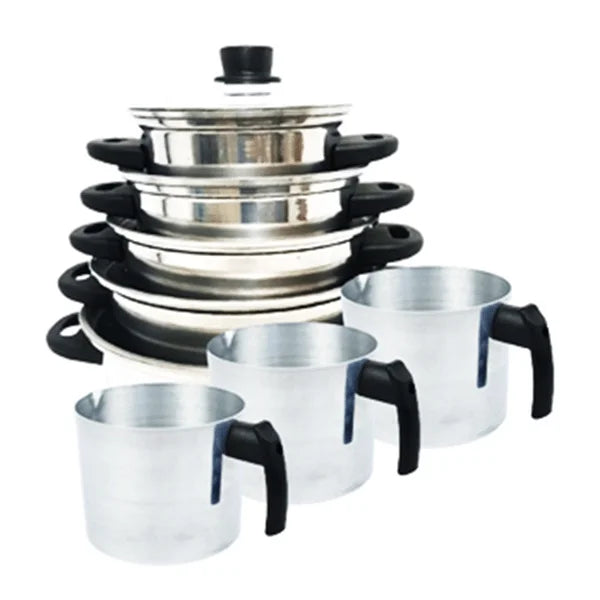 5 Pieces Cooker Set Kit + 3 Pieces Polished Mugs Set