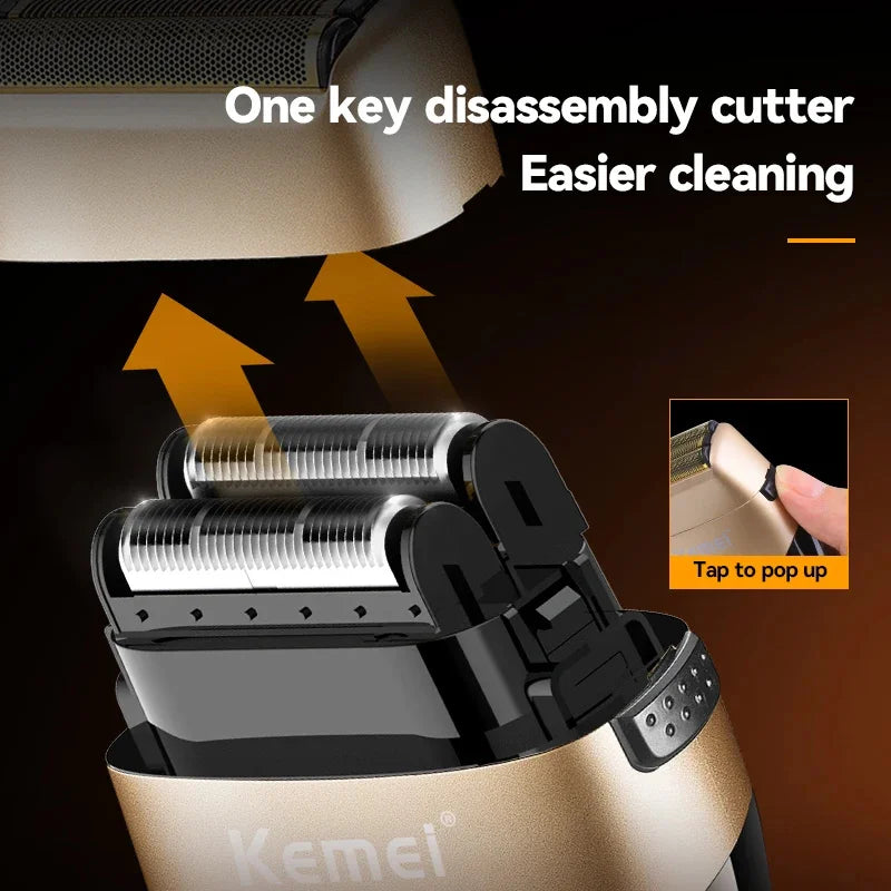 Kemei KM-3209 Men's Shaver with Charging Stand Rechargeable Electric Shaver Dual Network Powerful ﻿