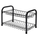 Double Dinnerware Drainer 12 Dishes Dismountable Black Organization Kitchen