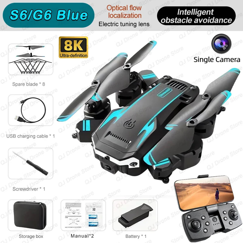 5000M New G6 Professional Foldable Quadcopter Aerial Drone S6 HD Camera GPS RC Helicopter FPV WIFI Obstacle Avoidance Toy Gifts