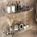 Bathroom Toiletries Shelf Perforation-free Wall-mounted Skin Care Products Wall Toiletry Table Transparent Storage Box