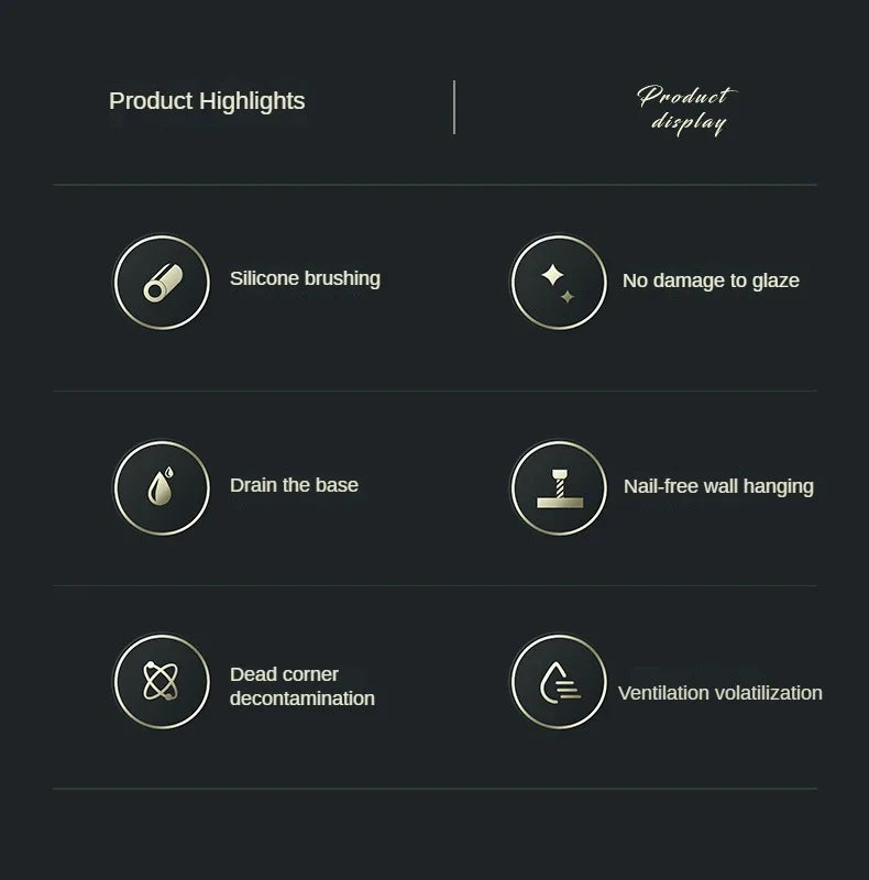 Escova de banheiro de silicone de luxo para parede com suporte