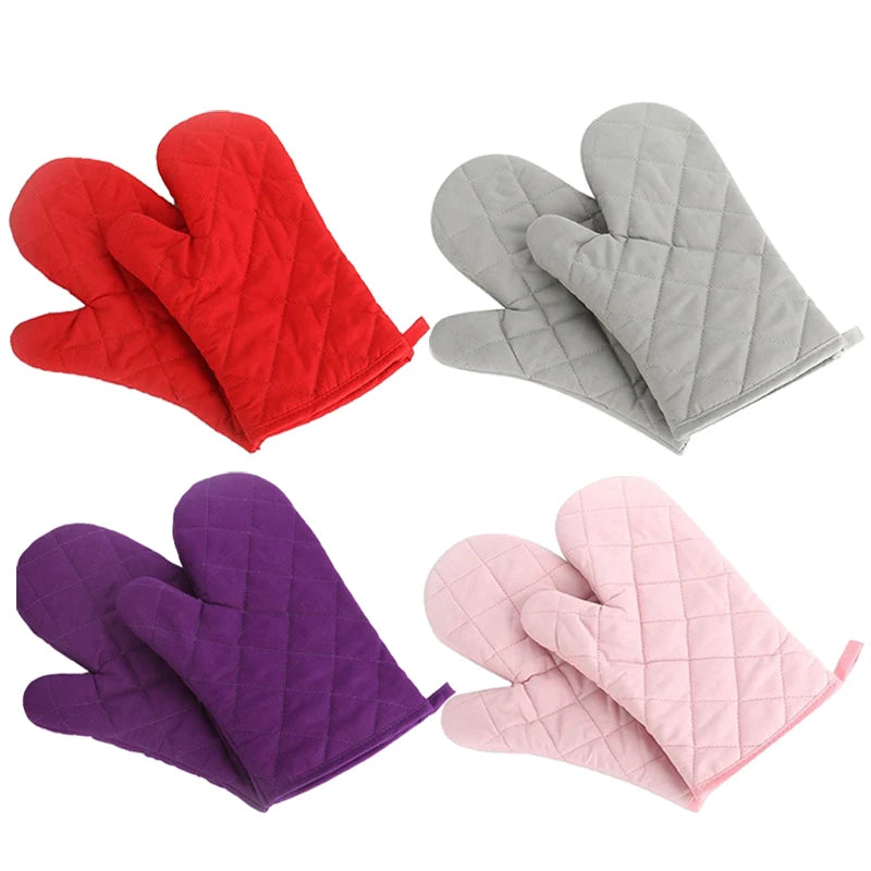 1PCS Oven Mitts Heat Resistant Microwave Oven Glove Cotton Linen Baking BBQ Non-slip Oven Mitts Kitchen Cooking Supplies Tools