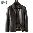Winter new Haining leather leather jacket male middle-aged dad installed sheepskin casual big yards leather jacket coat padded