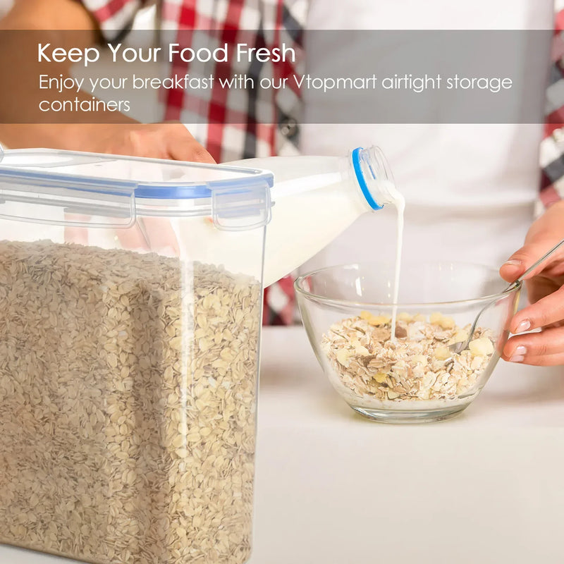 Food Storage Containers with Lids Stackable Treat Box Containers for Kitchen Pantry Organization Containers for Rice Dispenser