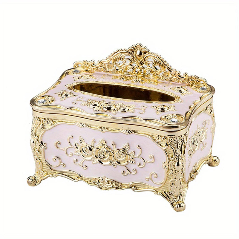 European Style Tissue box, High-end Hotel Restaurant Napkin Extraction Box, Living Room Desktop Paper Extraction Storage Box