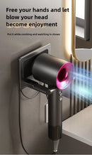 Suporte de secador de cabelo de parede compatível com organizador de metal com almofada antiderrapante, organizador de acessórios para prateleiras de banheiro de quarto