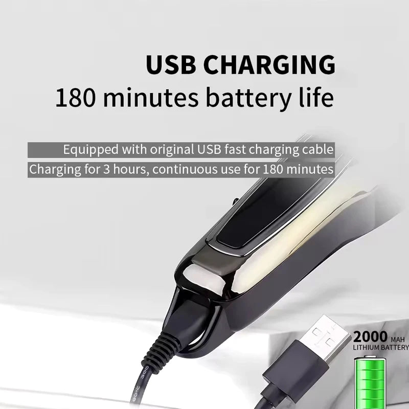 Kemei Professional Hair Clipper Electric Barber Clipper USB Rechargeable Hair Trimmer for Men  LCD Display Haircut Set KM-PG1990