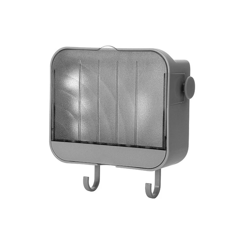 Simple Creative Soap Rack Vertical Dustproof Soap Dish With Lid Drain Soap Dish Bathroom New Nail Free Wall Hanging Soap Holder