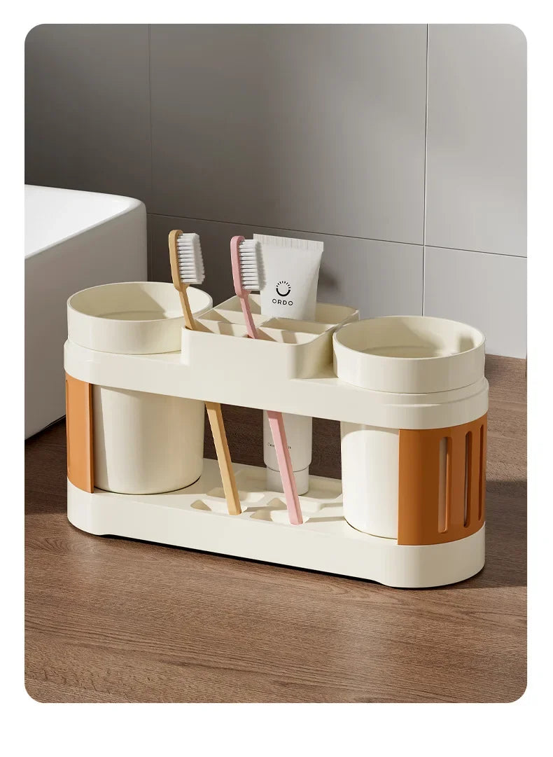 New Bathroom Toothbrush Toothpaste Shelf Simple Advanced All-in-one Toothbrush Mouthwash Cup Bathroom Wash Set Cup Holder