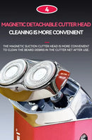 Kemei KM-T15 Portable Dual-Ring Floating Electric Shaver, Fully Washable, USB Rechargeable, Men's Beard Trimmer.