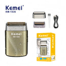 Kemei KM-1536 Men's Electric Shaver - Portable USB Rechargeable Trimmer,Waterproof Travel-Friendly with Reciprocating Razor Head