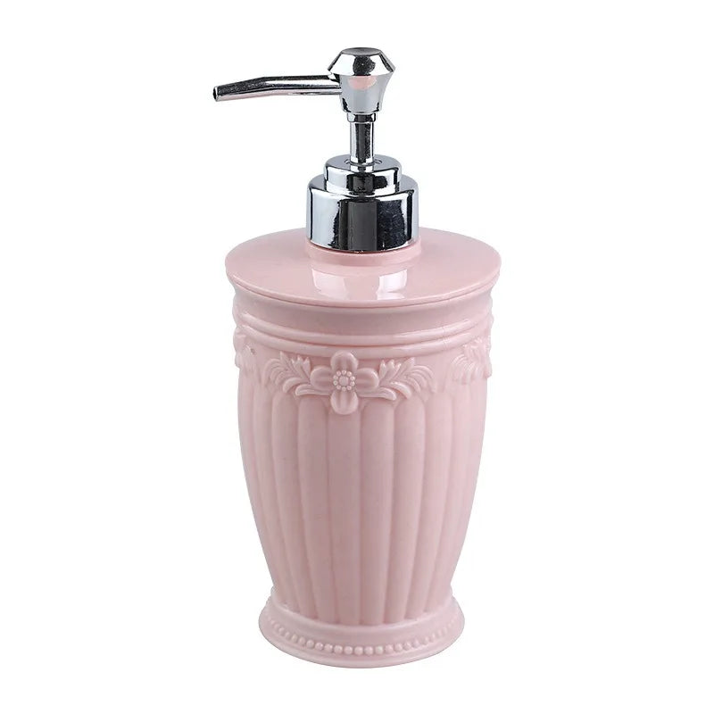 Fashion Stained Carved Glass Liquid Soap Dispenser Bathroom Sanitizer Bottle Hand Pump Emulsion Shampoo Bath Shower Gel Press