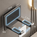 Suporte de secador de cabelo de parede compatível com organizador de metal com almofada antiderrapante, organizador de acessórios para prateleiras de banheiro de quarto