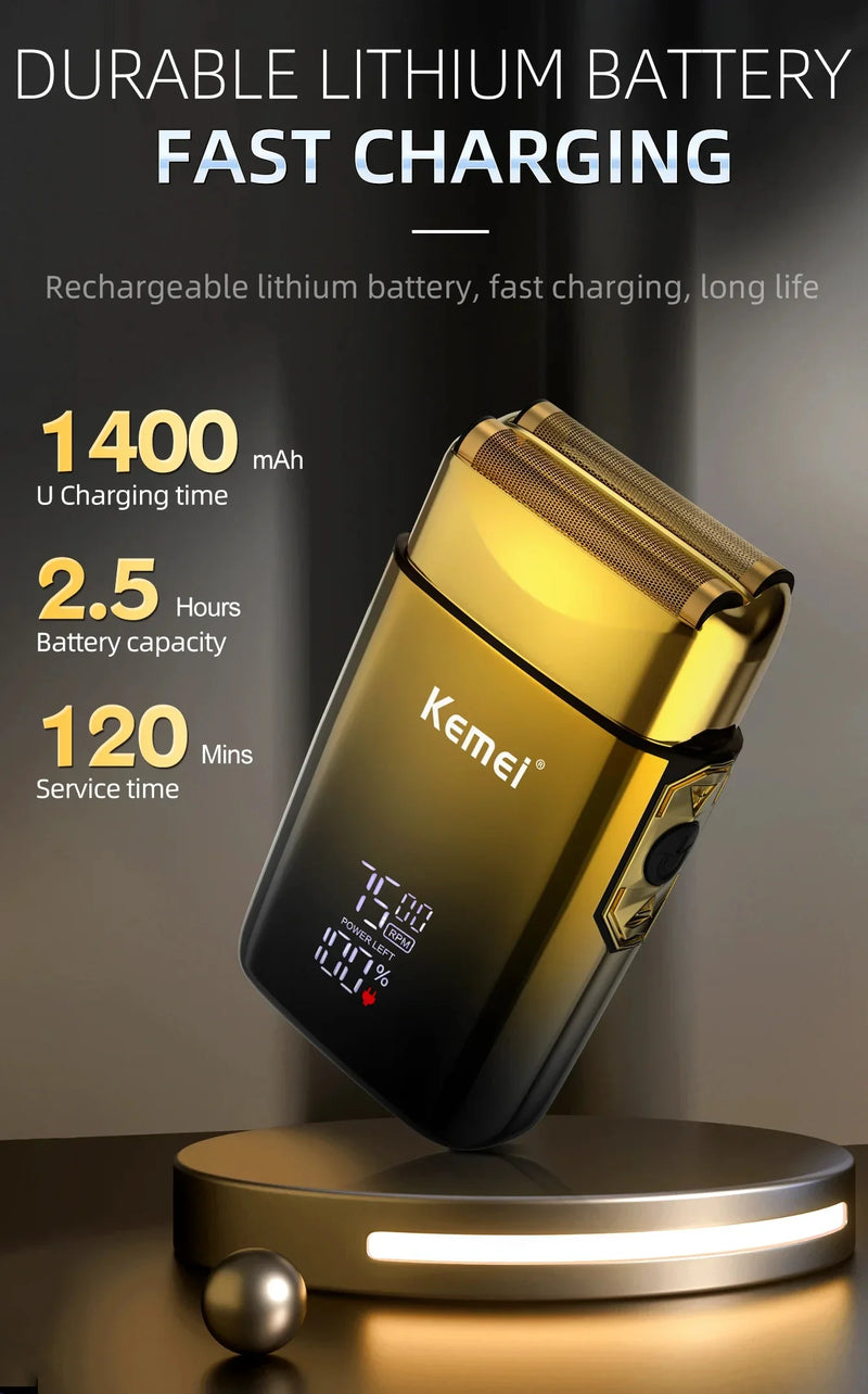 Kemei TX10 Electric Shaver Hair Rechargeable Facial & Beard Foil Razor For Men Bald Head Shaving For Men Machine Barber