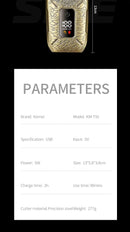 Kemei KM-T91 Reciprocating 3-Blade Electric Shaver with USB Charging, Metallic Finish, Men's Beard Trimmer