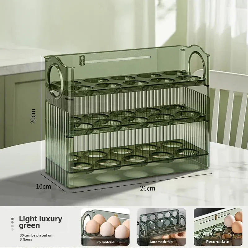 Egg Storage Box Automatic Turning Preservation Box For Fridge Side Door Kitchen Special Egg Holder Support Wholesale