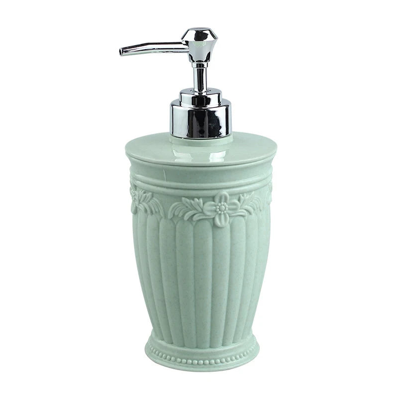 Fashion Stained Carved Glass Liquid Soap Dispenser Bathroom Sanitizer Bottle Hand Pump Emulsion Shampoo Bath Shower Gel Press