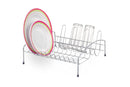 Chrome Dinnerware Drainer 10 Dishes 04 Glasses Side Space for Cutlery Organization Kitchen