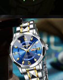 POSHI Men's Watch Date Week Fashion Watch Men Original Waterproof Non-mechanical Luminous Dual Calendar Quartz Wristwatch