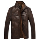 Leather Jacket Men Coats 2024 Brand High Quality PU Outerwear Men Business Winter Faux Fur Male Jacket Fleece