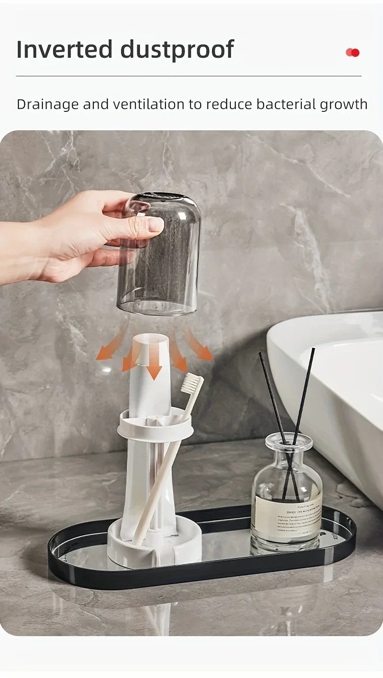Suporte para escova de dentes com tampa de poeira,