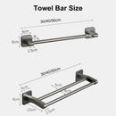 Bathroom Hand Towel Rack Towel Holder Wall Mount No Drill Mount 30/40/50cm Towel Bar Plastic ABS Double Bar 2 Tier Apartment