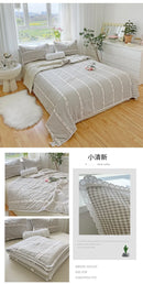 Pure Cotton Summer Cooling Duvet Four-Piece Set Lace Soybean Fiber Airable Cover