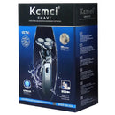 Kemei Waterproof LCD Display Electric Shaver Men Wet Dry Beard Razor Facial Shaving Machine Rechargeable KM-1524
