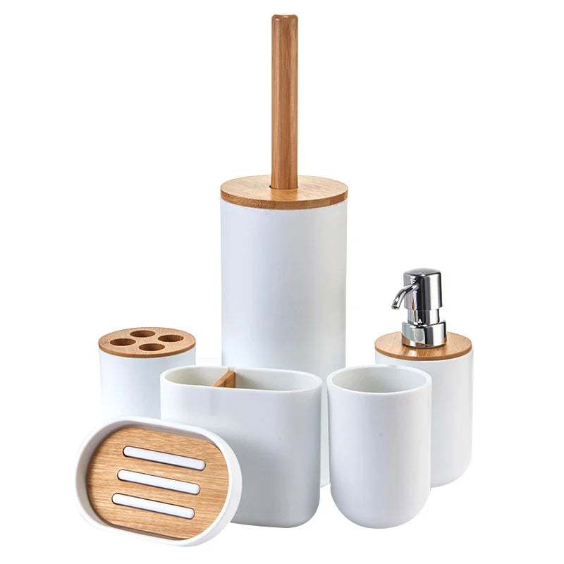 1pc Bathroom Accessories Washing Toothbrush Toothpaste Holder Liquid Soap Dispenser Box Pump Bottle Wash Toilet Brush Set