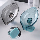 Bathroom Soap Holder Leaf Shape Dish Soap Kitchen Sponge Soap Box Storage Non-slip Drain Soap Case Container Bathroom accessorie