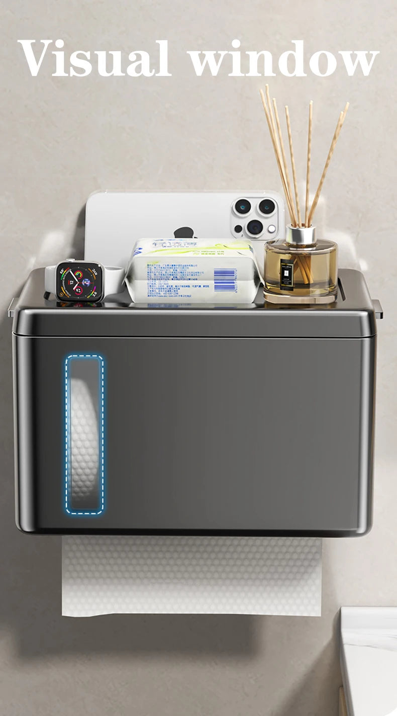 Bathroom Accessories Paper Towel Dispenser Wall Tissue Dispenser Paper Towel Holder Punch Free Towel Dispenser for Toilet