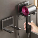 Suporte de secador de cabelo de parede compatível com organizador de metal com almofada antiderrapante, organizador de acessórios para prateleiras de banheiro de quarto