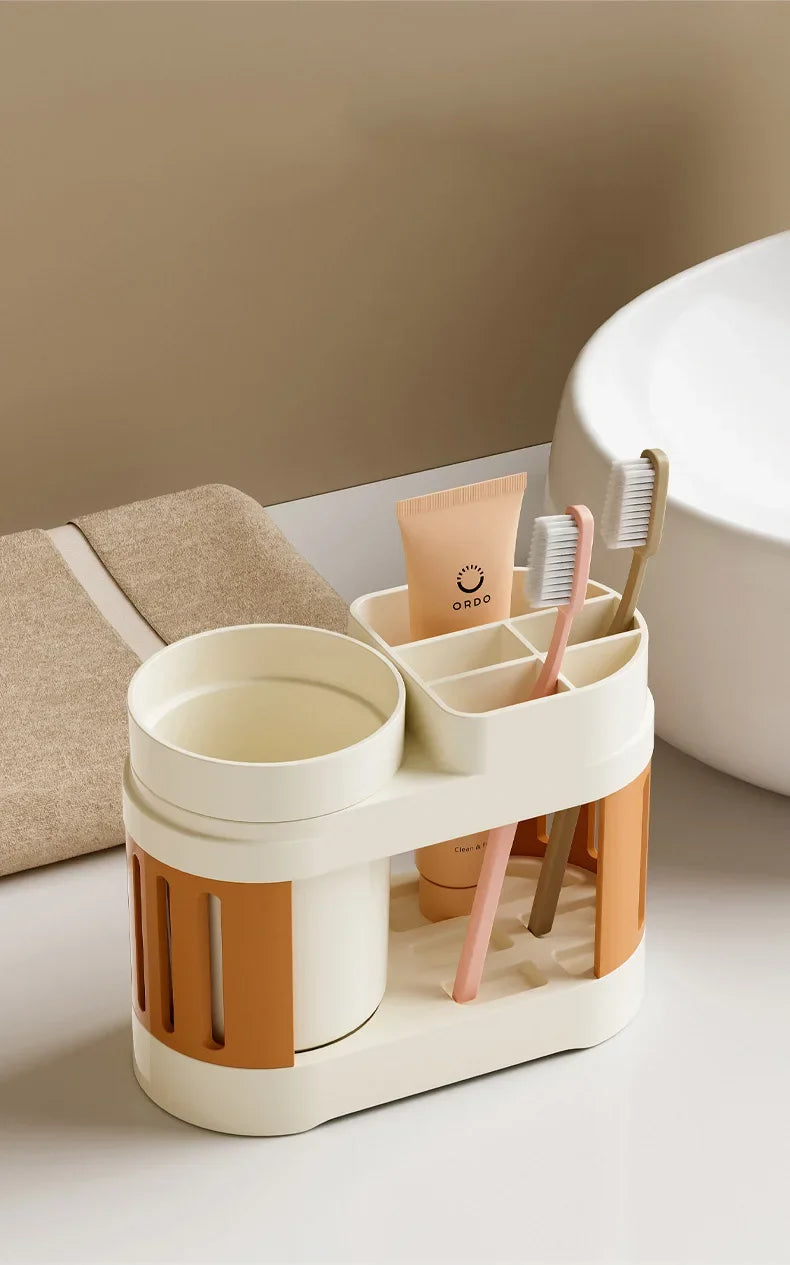 New Bathroom Toothbrush Toothpaste Shelf Simple Advanced All-in-one Toothbrush Mouthwash Cup Bathroom Wash Set Cup Holder