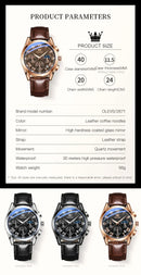 OLEVS 2871 Multifunctional Men's Watches Stainless steel Luminous Waterproof Luxury Men Wristwatch Business Watch Man