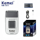 Kemei KM-TX11 Portable Electric Shaver – Reciprocating Blades,Arc-Shaped Foil,USB Rechargeable & Plug-in Dual Use, Beard Trimmer