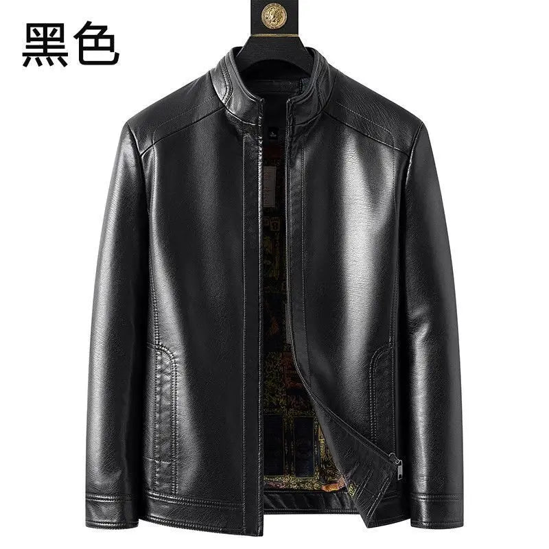 Winter new Haining leather leather jacket male middle-aged dad installed sheepskin casual big yards leather jacket coat padded