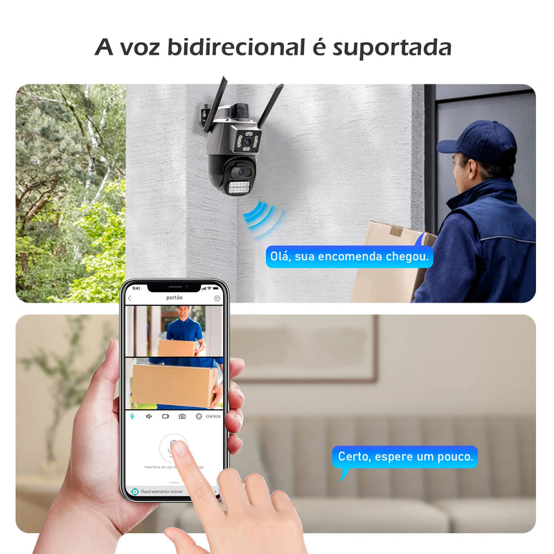 Icsee Security Camera Wifi Wireless IP Camera External Security HD 6MP Waterproof 4K Ultra HD Camera Dust Proof