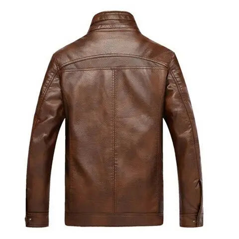 Leather Jacket Men Coats 2024 Brand High Quality PU Outerwear Men Business Winter Faux Fur Male Jacket Fleece