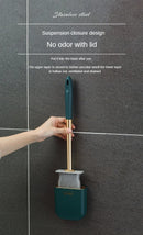 Escova de banheiro de silicone de luxo para parede com suporte