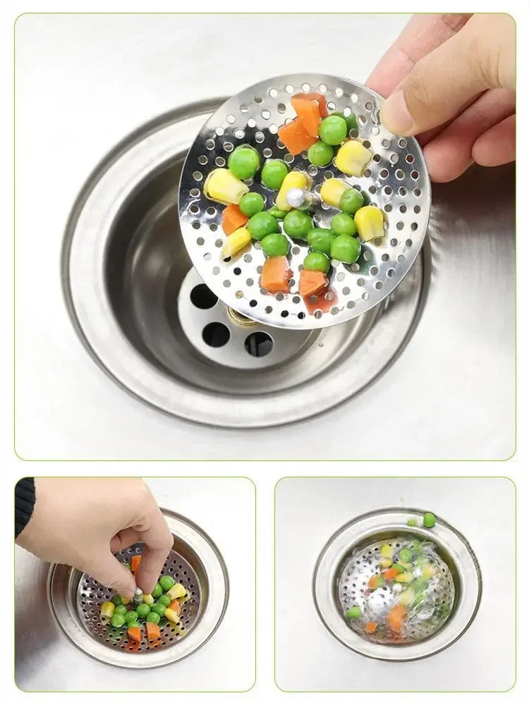 Kitchen Sink Strainer Stopper Stainless Steel Replacement Drain Filter Bathtub Hair Catcher Waste Hole Trap Bathroom Accessories