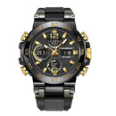 LIGE New Watches For Men 50M Waterproof Clock Alarm reloj hombre LCD Dual Display Wristwatch Quartz Military Sports Mens Watch