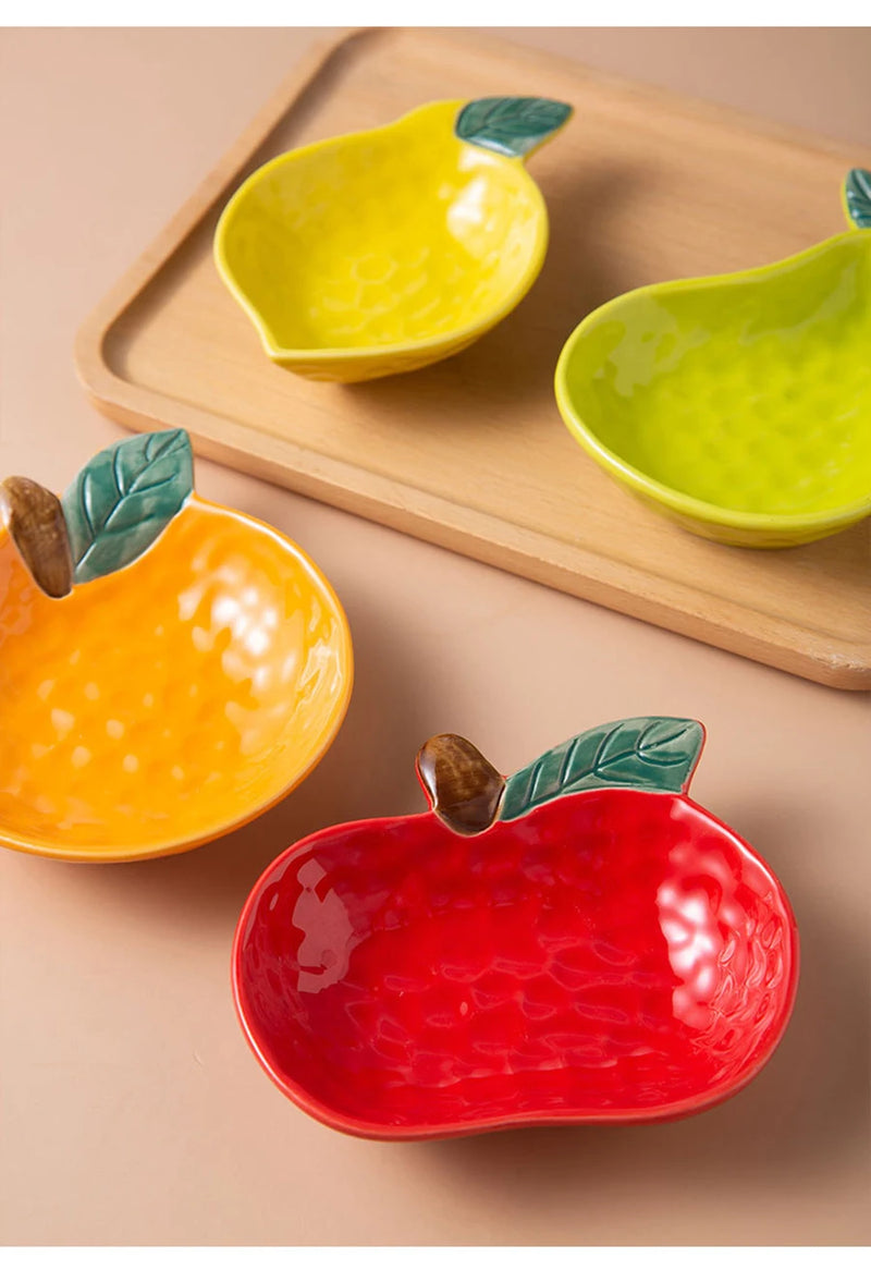 Fruit Shape Sauce Dish Ceramic Seasoning Dipping Bowl Ketchup Soy Vinegar Dip Dish Fruit Salad Butter Plate Tableware Decoration