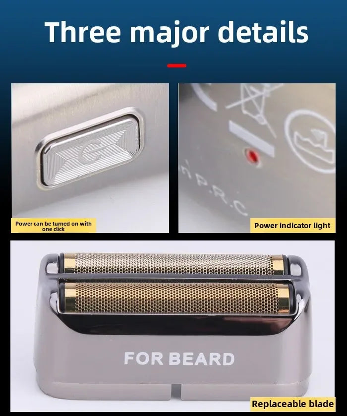 Kemei KM-1536 Men's Electric Shaver - Portable USB Rechargeable Trimmer,Waterproof Travel-Friendly with Reciprocating Razor Head